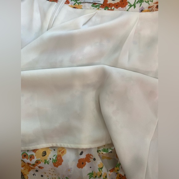 Aritzia Sunday Best Westley Short White/ Pumpkin Floral Skort Pleated Belted 4 - Picture 14 of 14